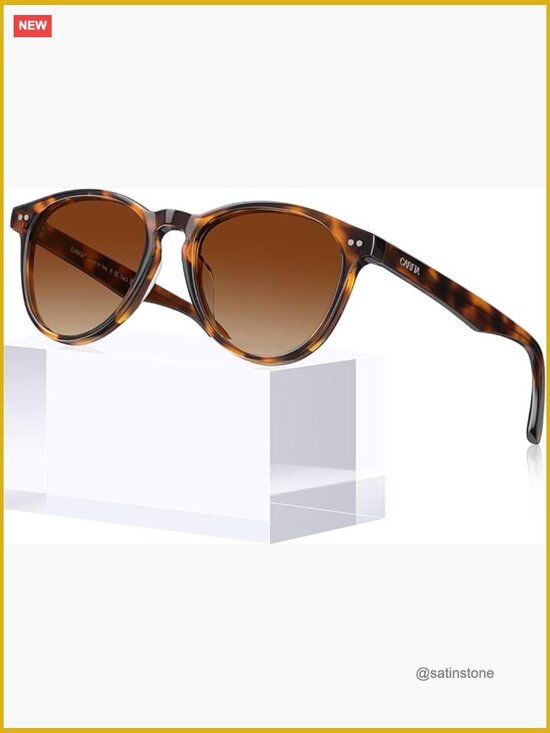 Retro Acetate Polarized Sunglasses UV400 Protection Panto Frame Driving Shades